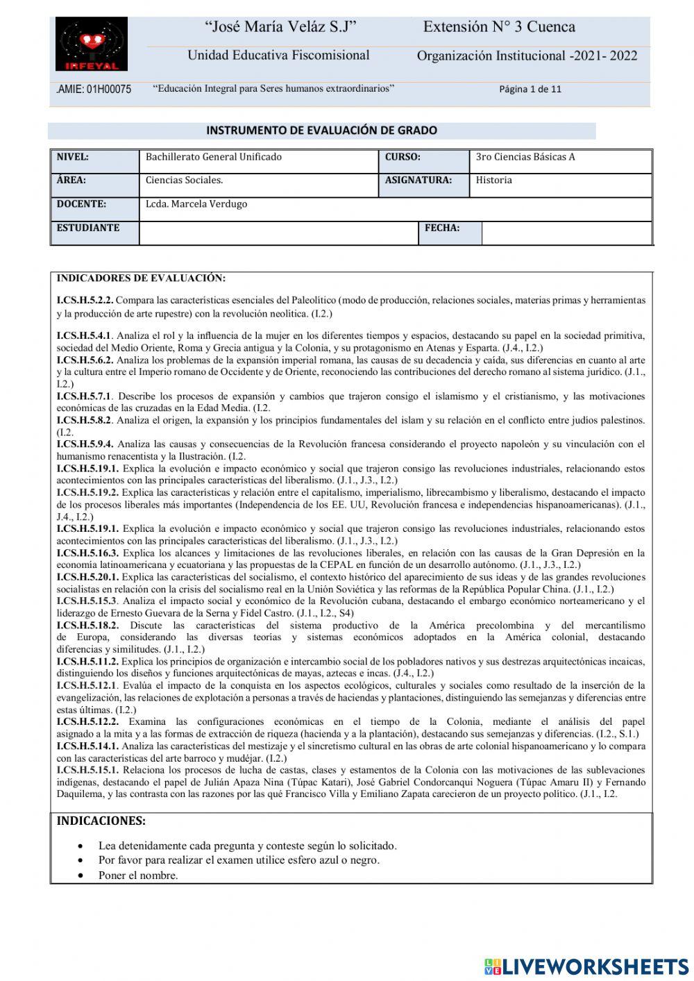 Examen dehistori