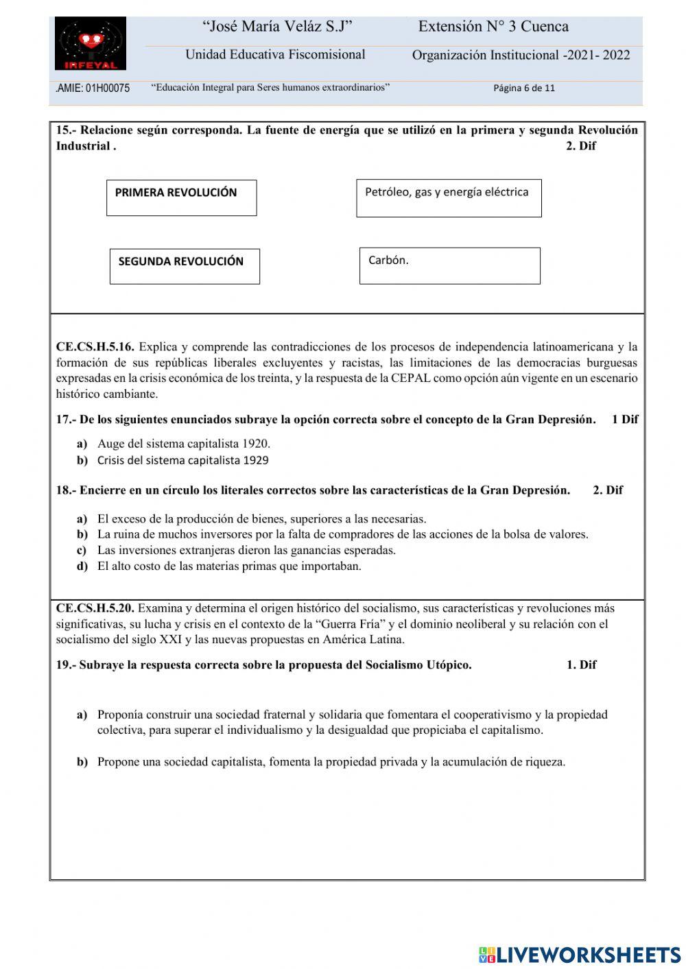 Examen dehistori