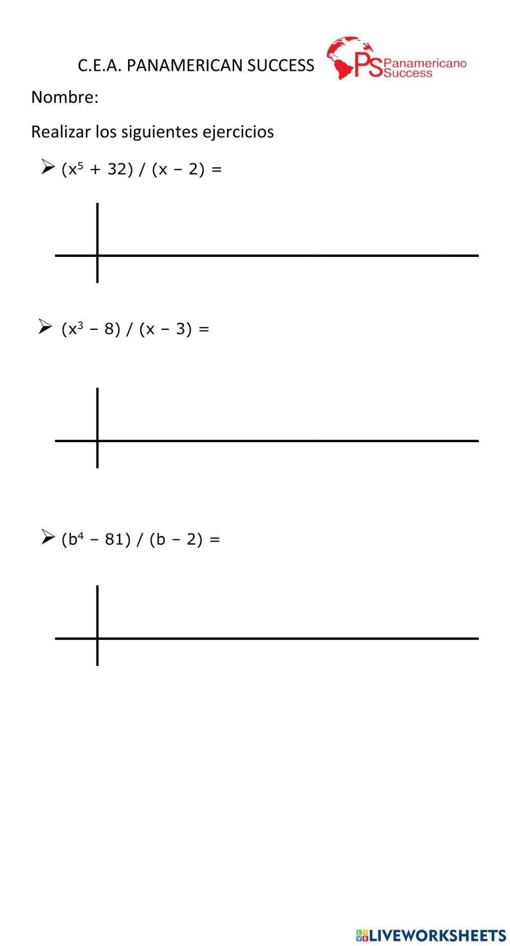 Caso especial division sintetica