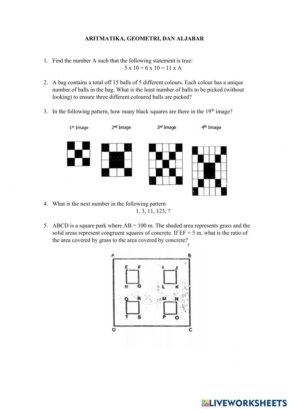 Math Olympiad Worksheets For Grade 5 Samuel Gamble S Math Worksheets