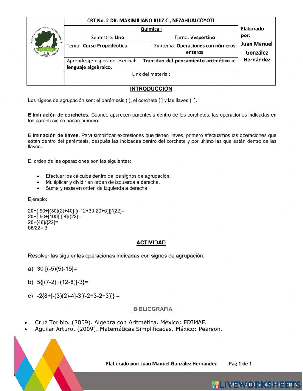 Operaciones con enteros