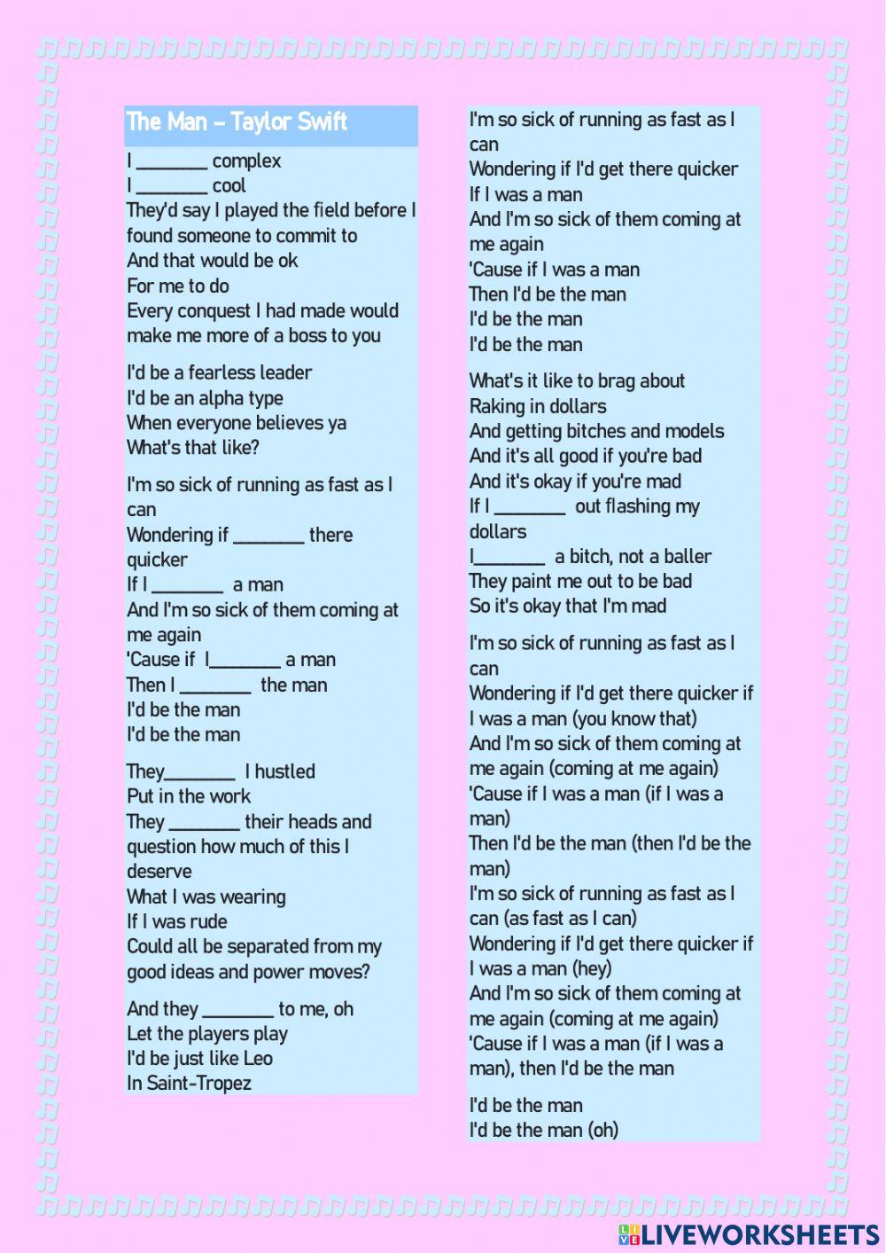 The Man - Taylor Swift