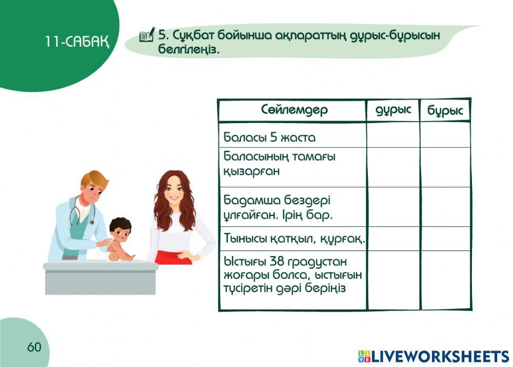 А1 24-сағаттық курс Денсаулық  11-сабақ. Балалар дәрігерінде