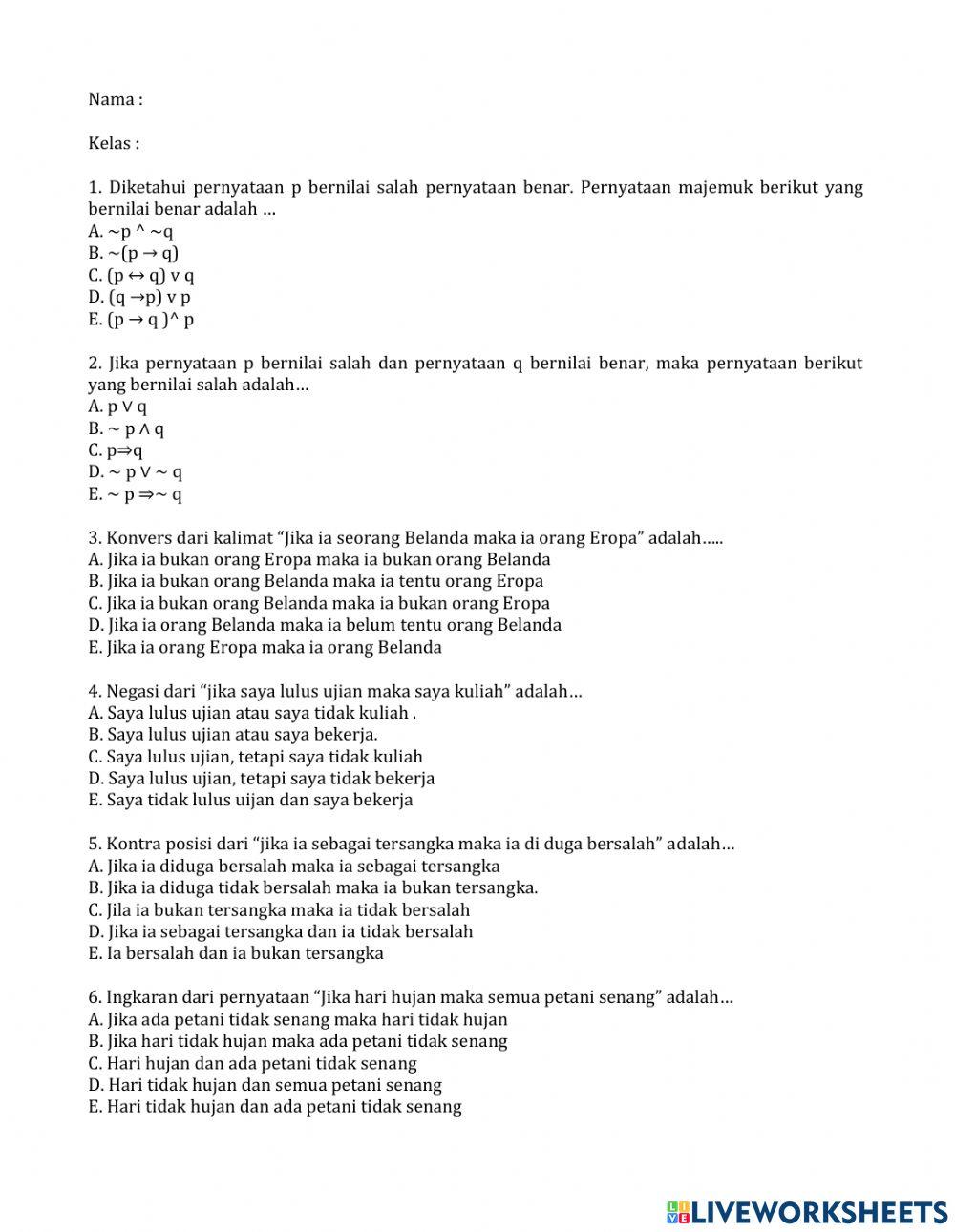 Ulangan Harian Bab 1