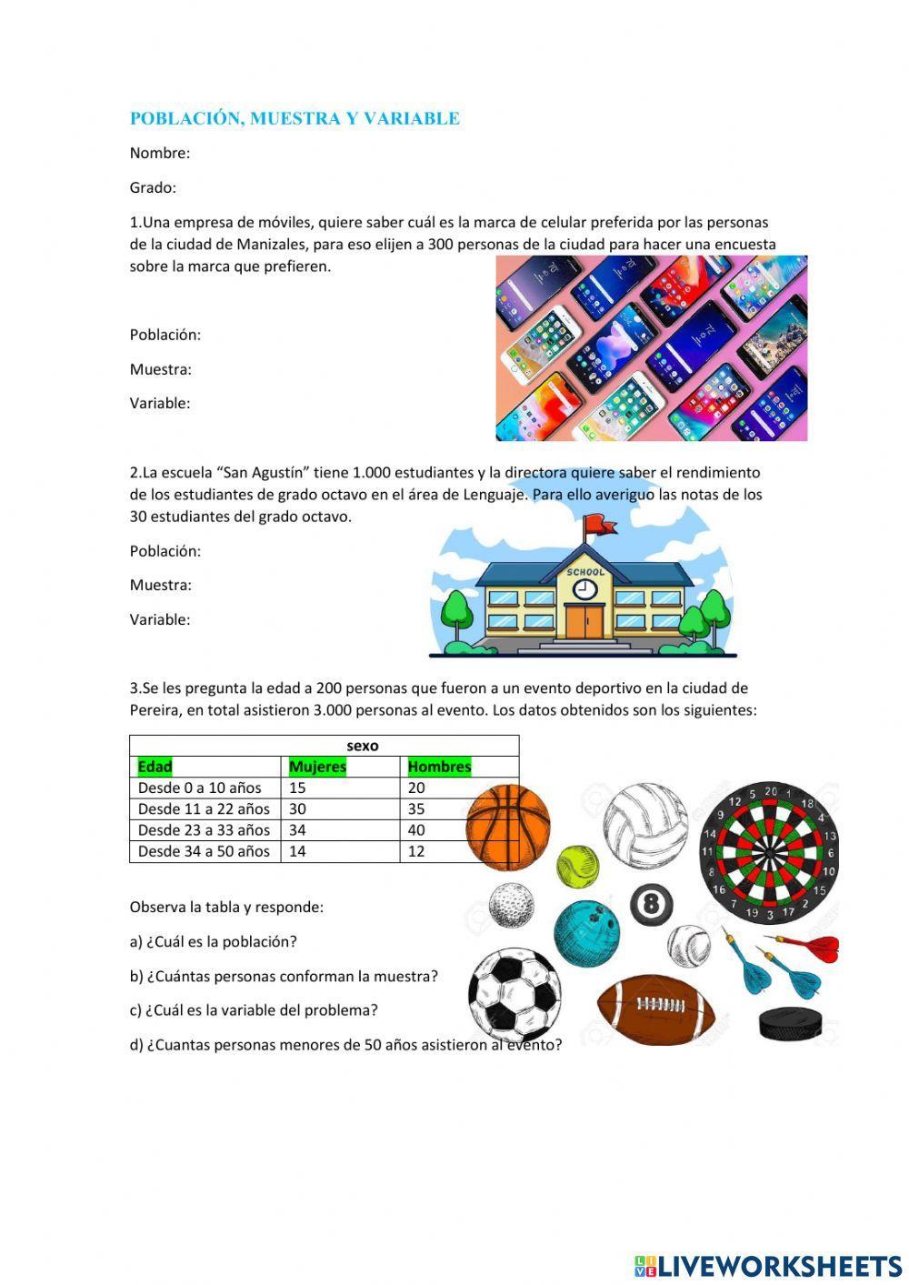 Poblacion, Muestra y variable