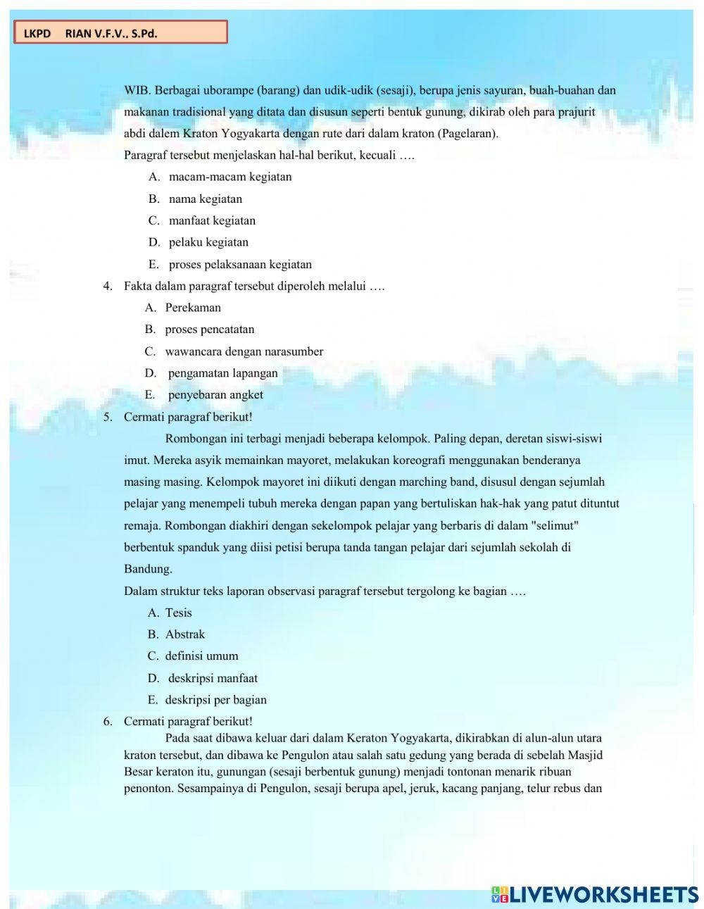 LKPD Teks LHO Pertemuan ke 1