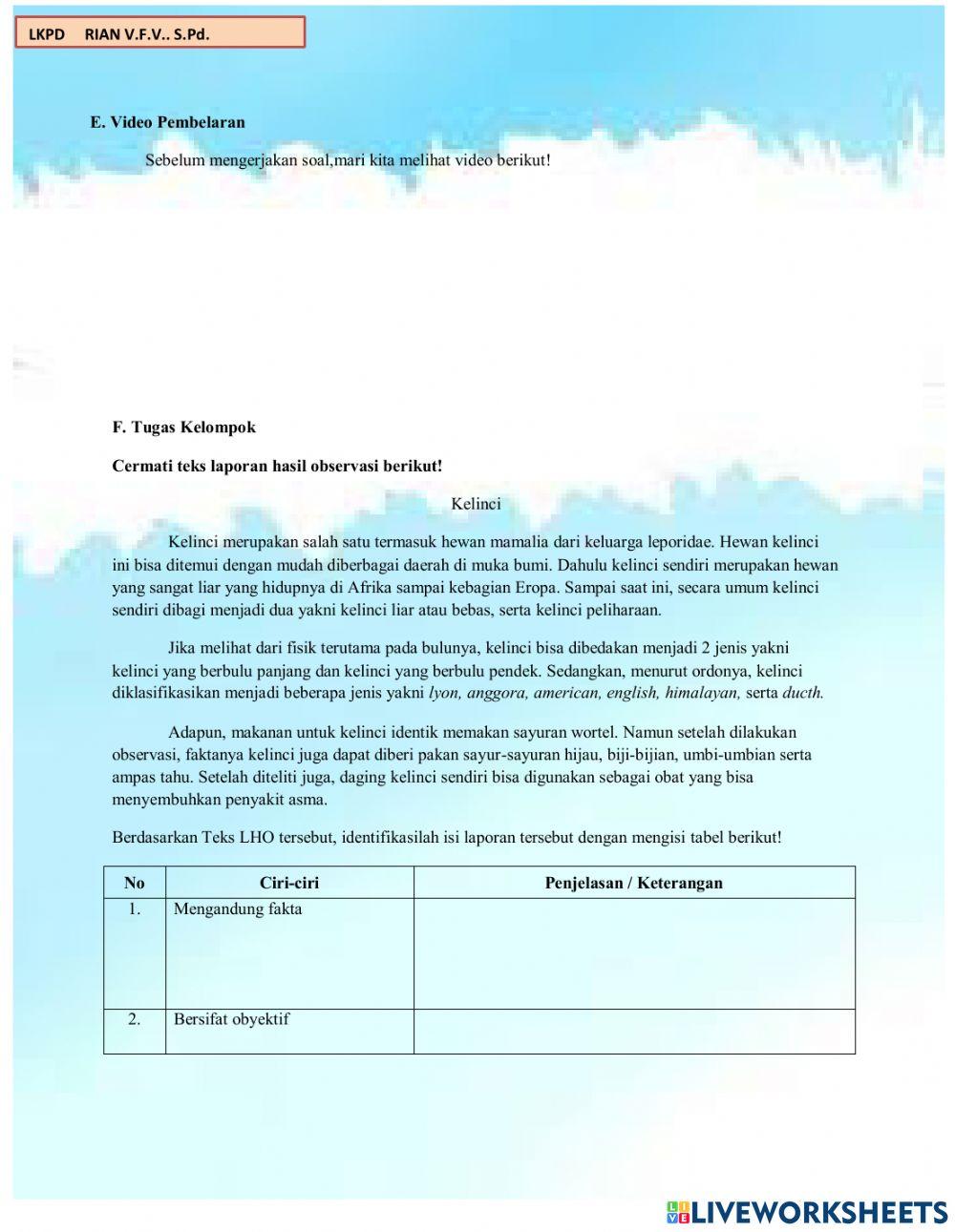 LKPDTeks LHO Pertemuan ke 2