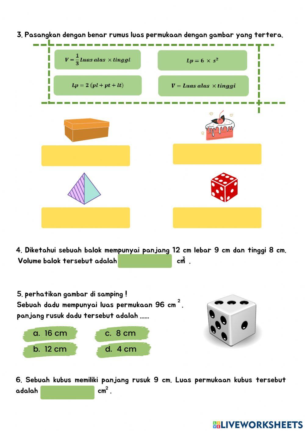 Latihan Bangun Ruang Sisi Datar