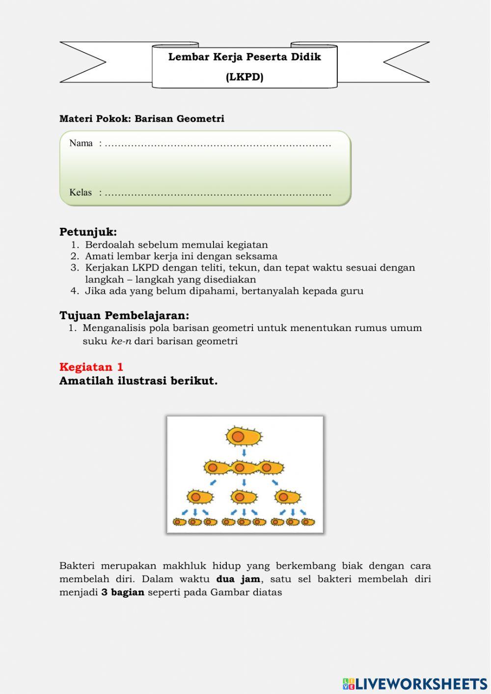 Matematika barisan geometri Matematika barisan geometri