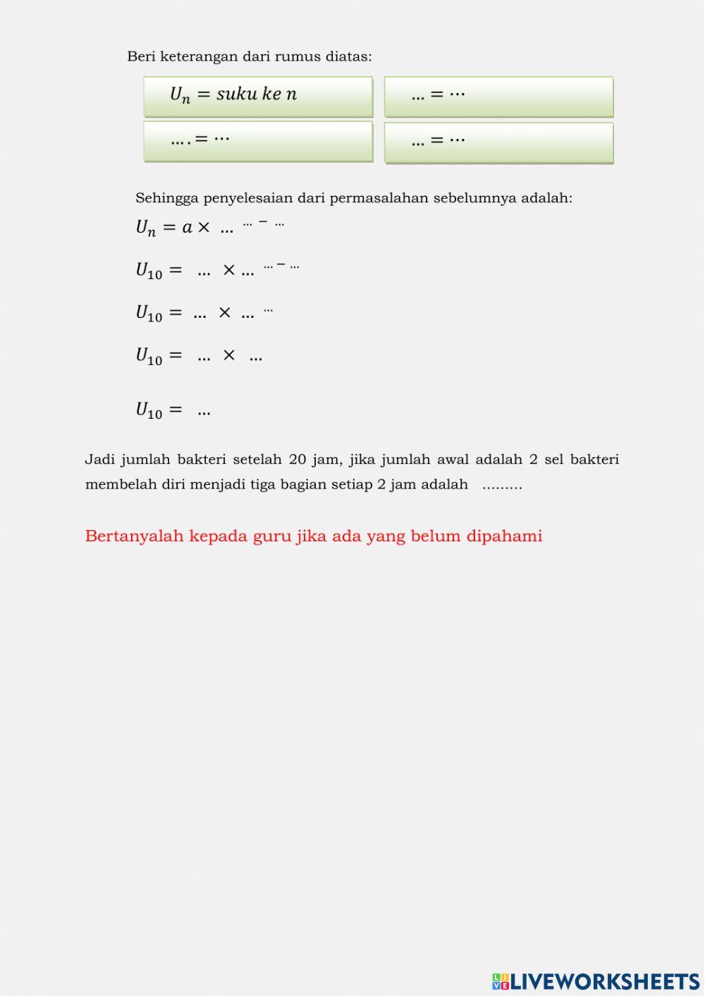 Matematika barisan geometri Matematika barisan geometri