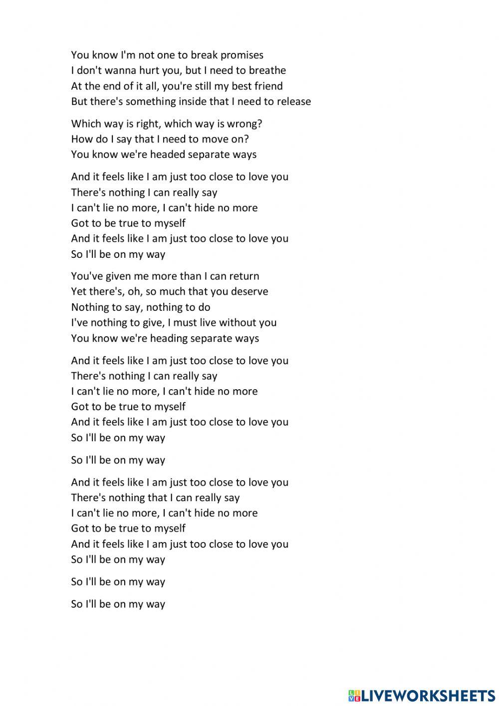too-close-song-worksheet-live-worksheets