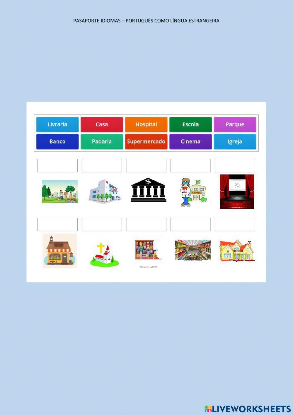 Lojas e lugares na cidade