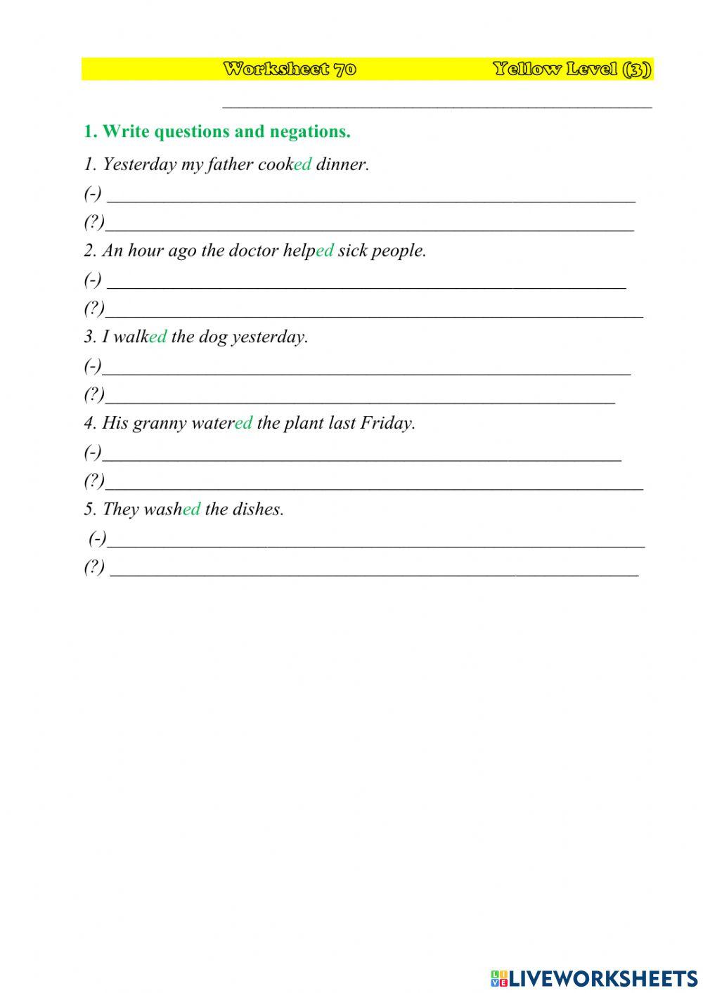 Worksheet 70 YL(3)