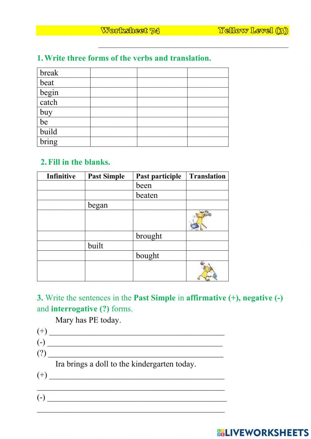 Worksheet 74 YL(3)