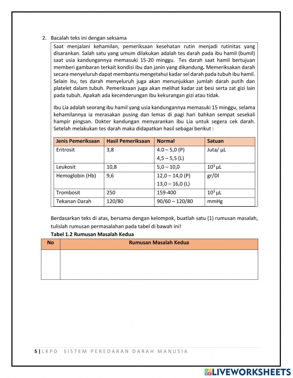Lkpd sistem peredaran darah pertemuan 1