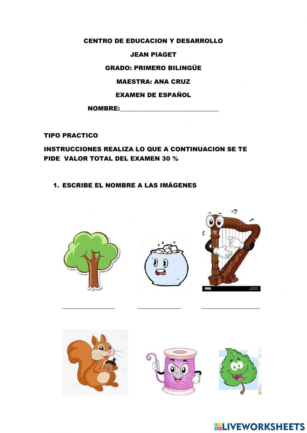 Examen de españoliii parcial