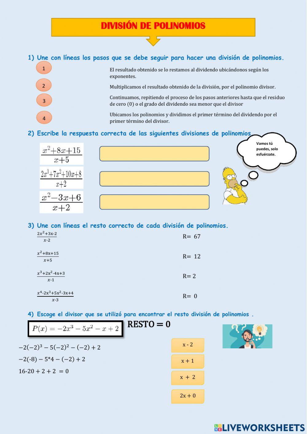 Division de polinomios