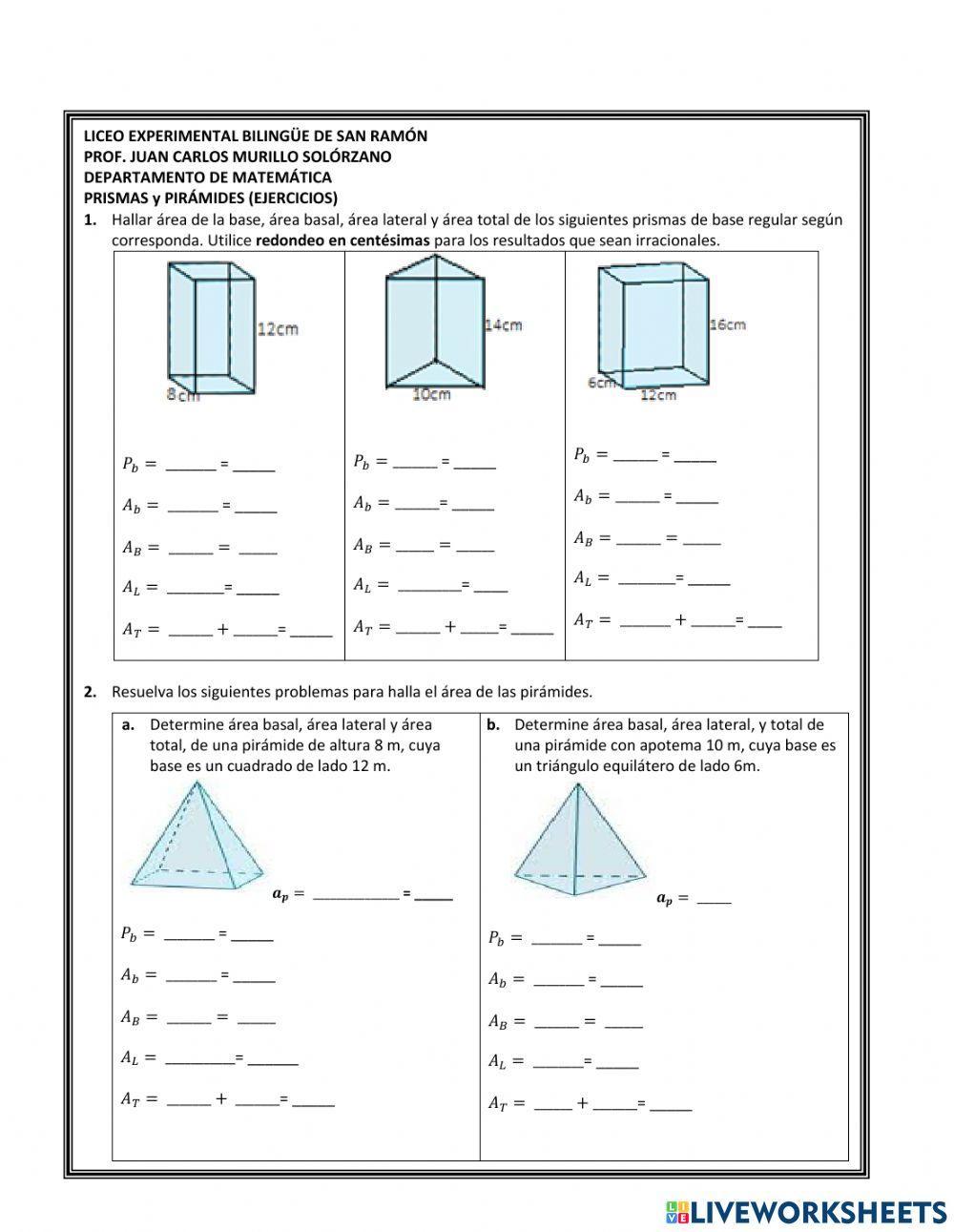 Prismas y pirámides