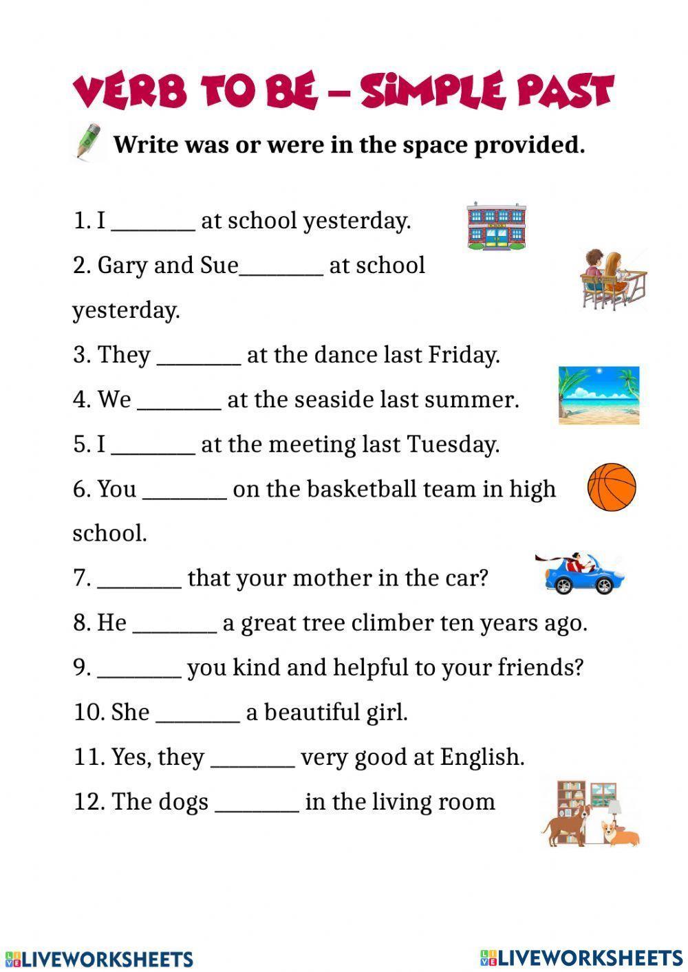 Ejercicios sobre simple past tense