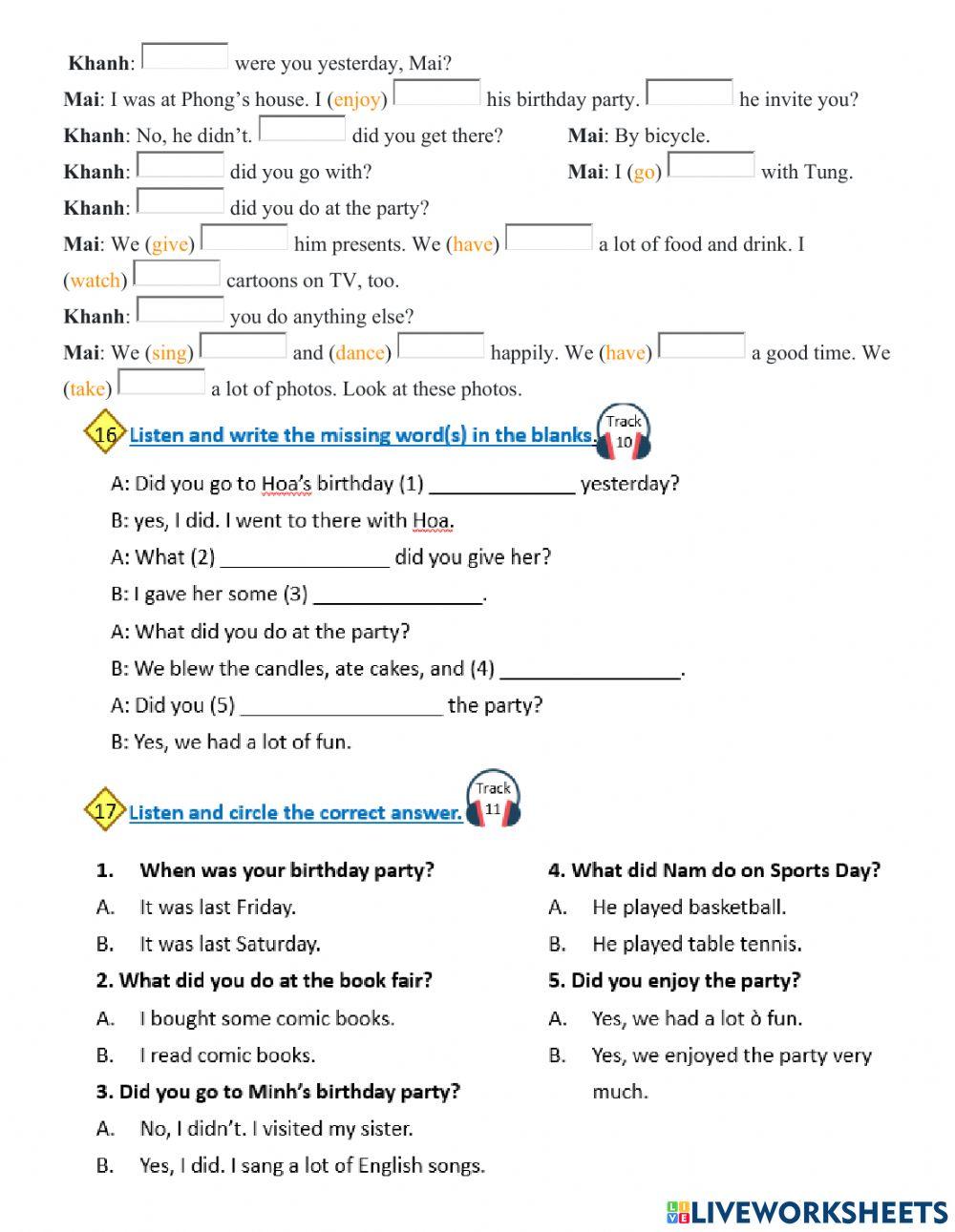 G5-u4 l2 did you go to the party?