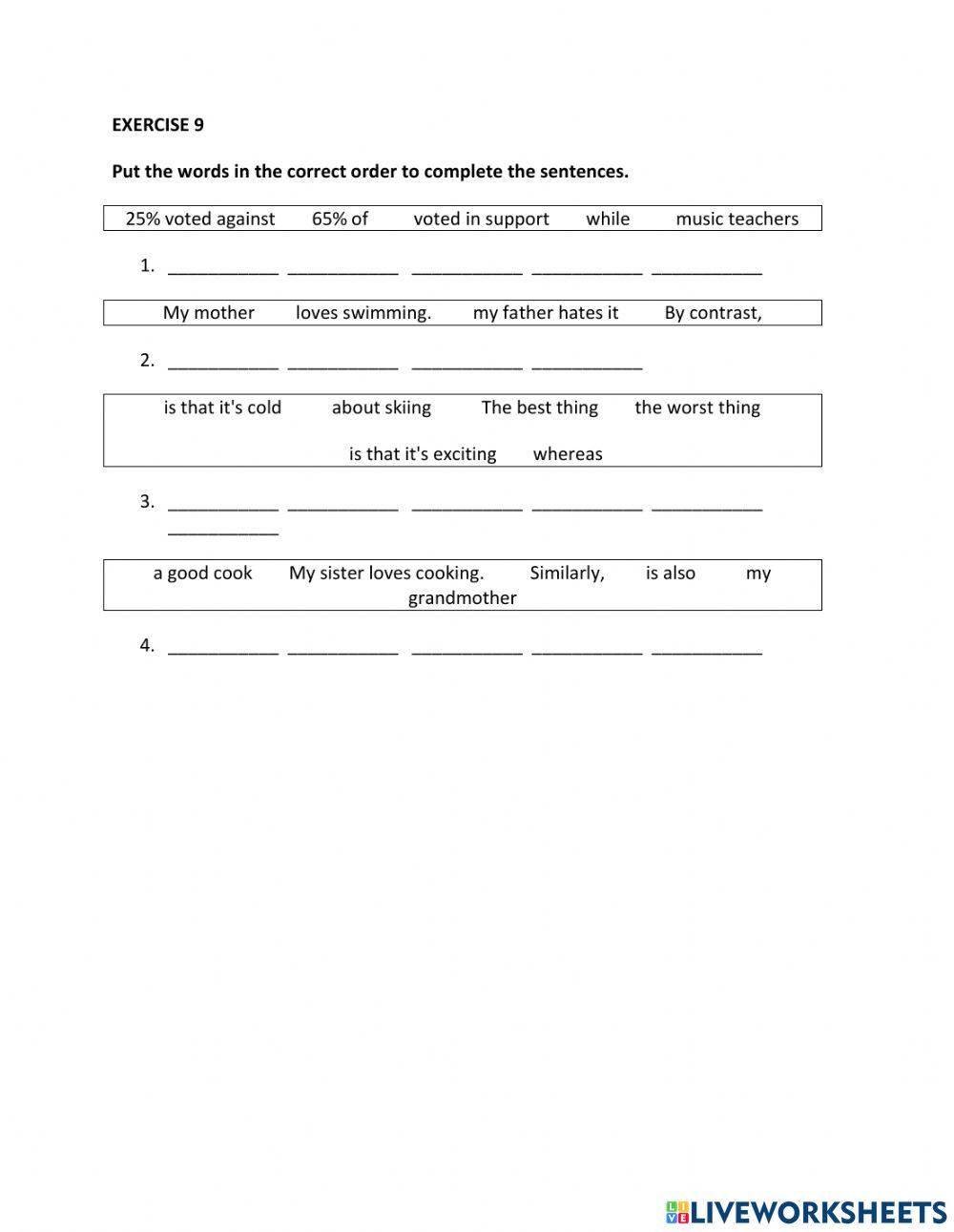 IE1, Unit 3, Writing, Exercise 9