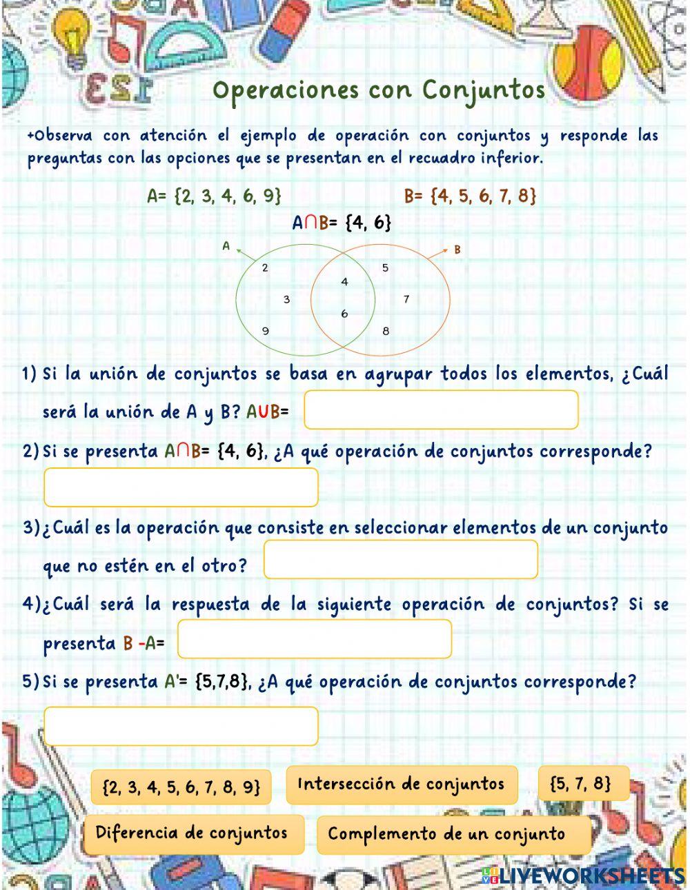 Operaciones de conjuntos