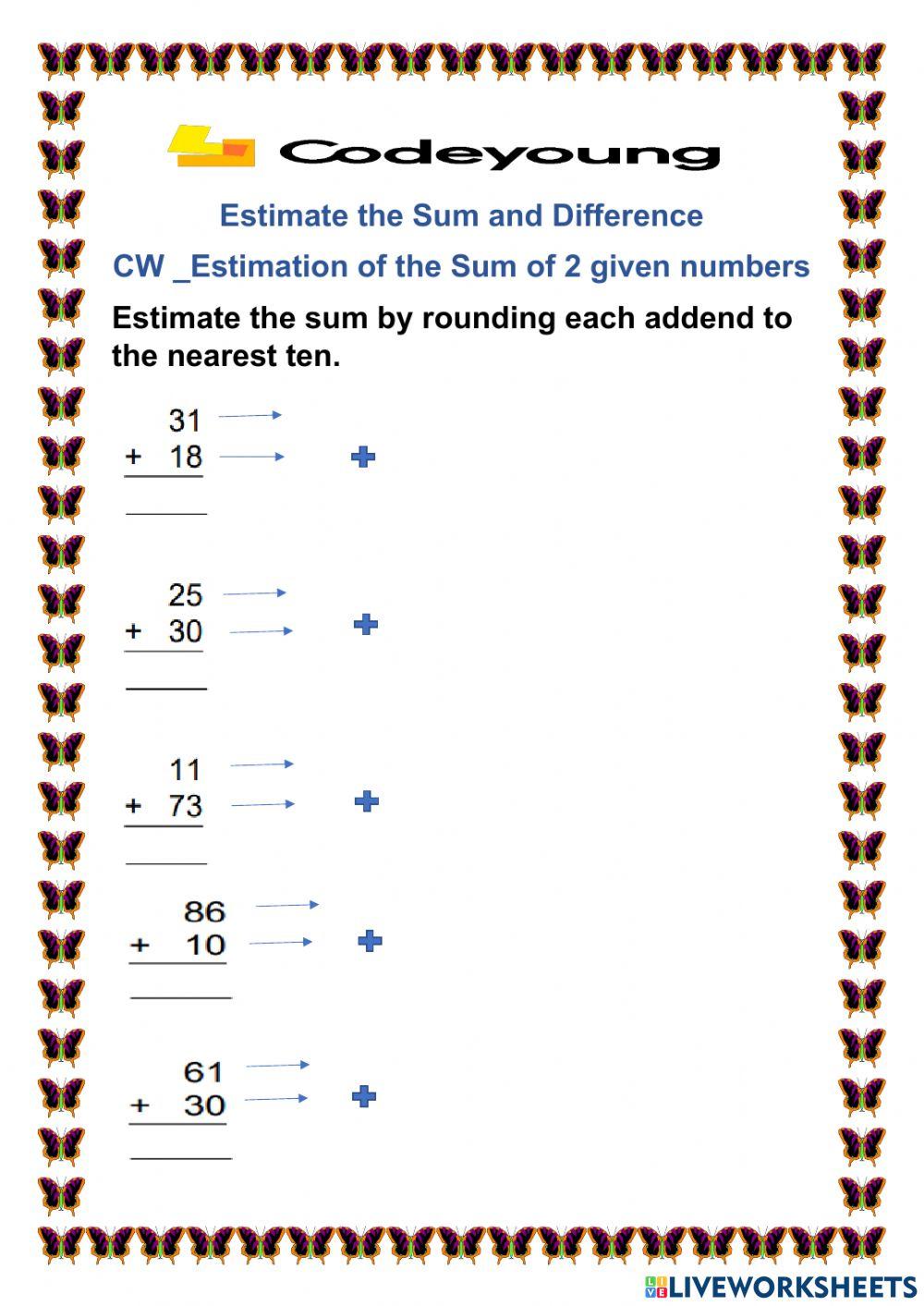 Estimation nearest tens Estimation nearest tens