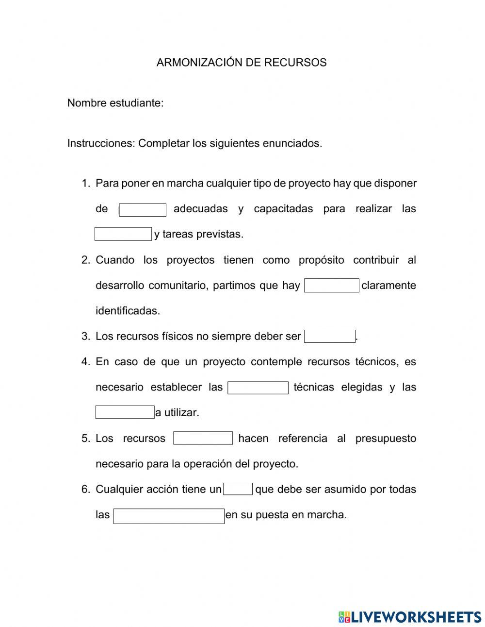 Armonización de recursos