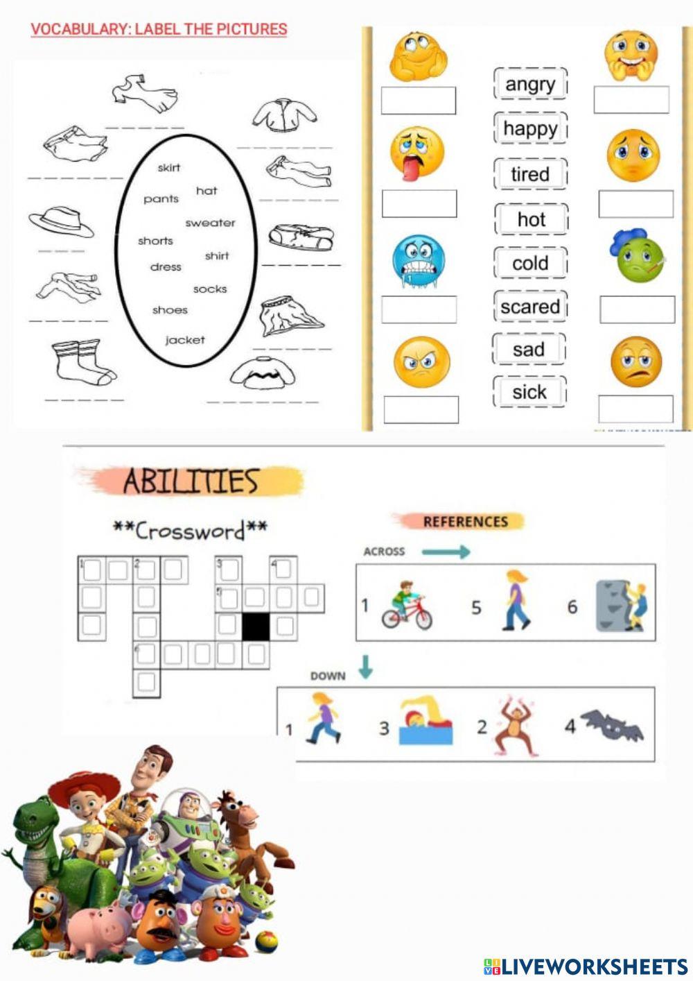 TOY STORY ASSESSMENT VOCABULARY