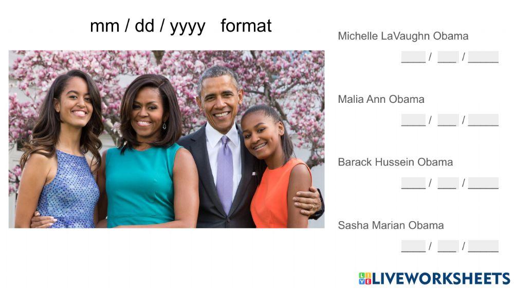 Obama Family Birthdays