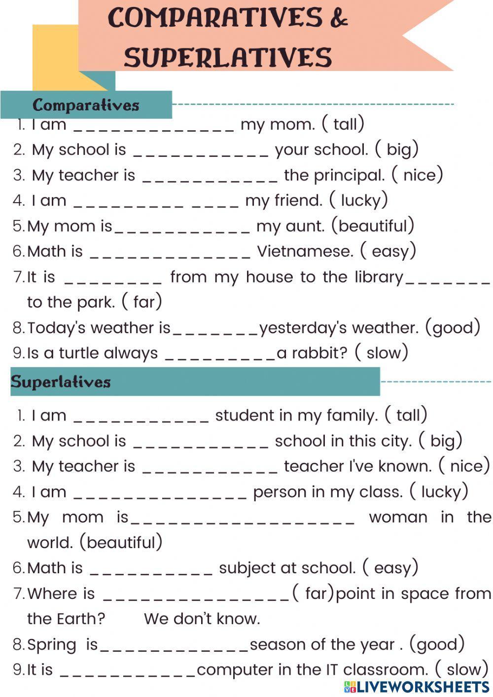 Comparative and superative