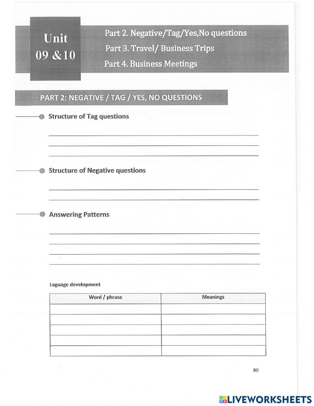 Unit 9  + 10: listening