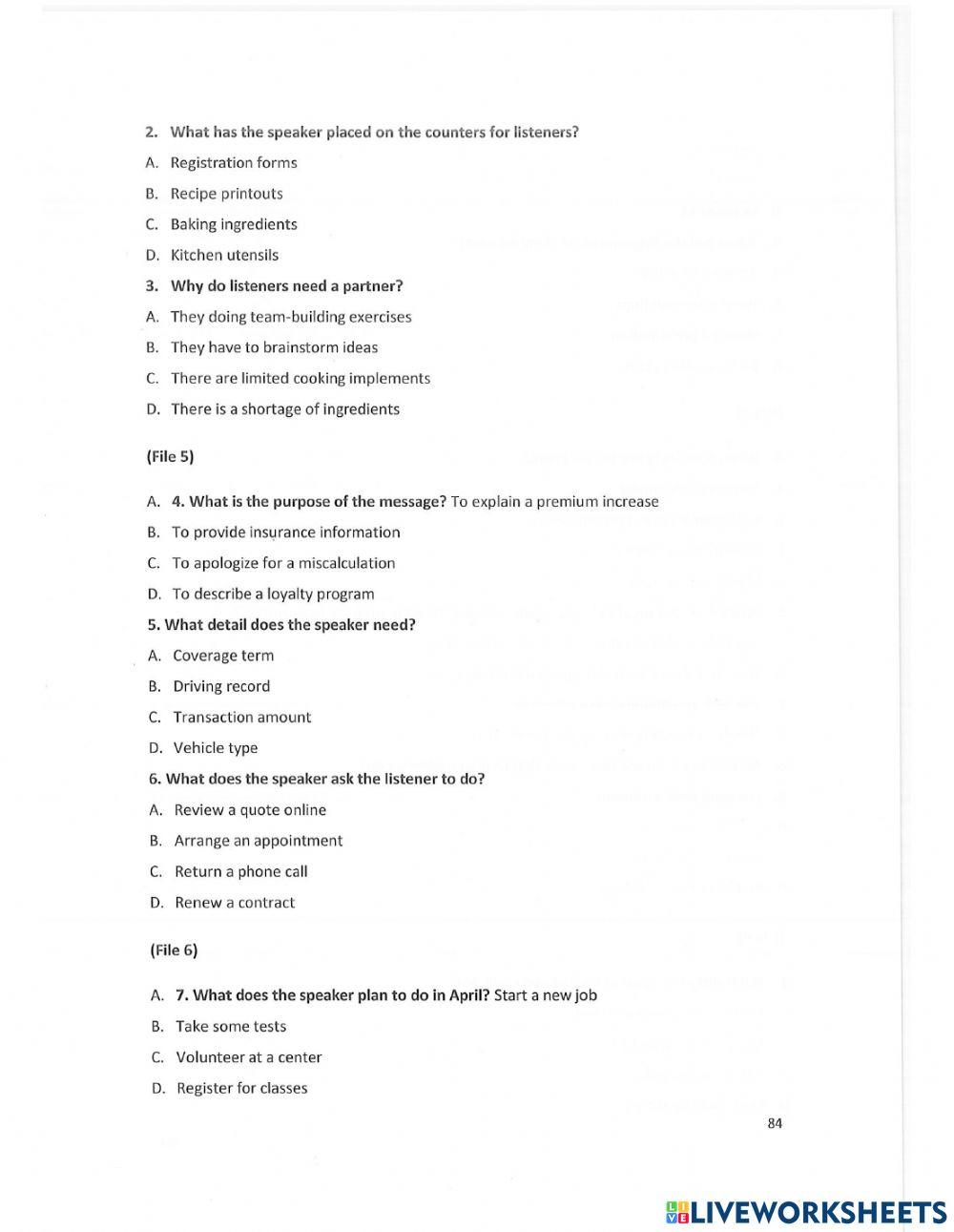 Unit 9  + 10: listening