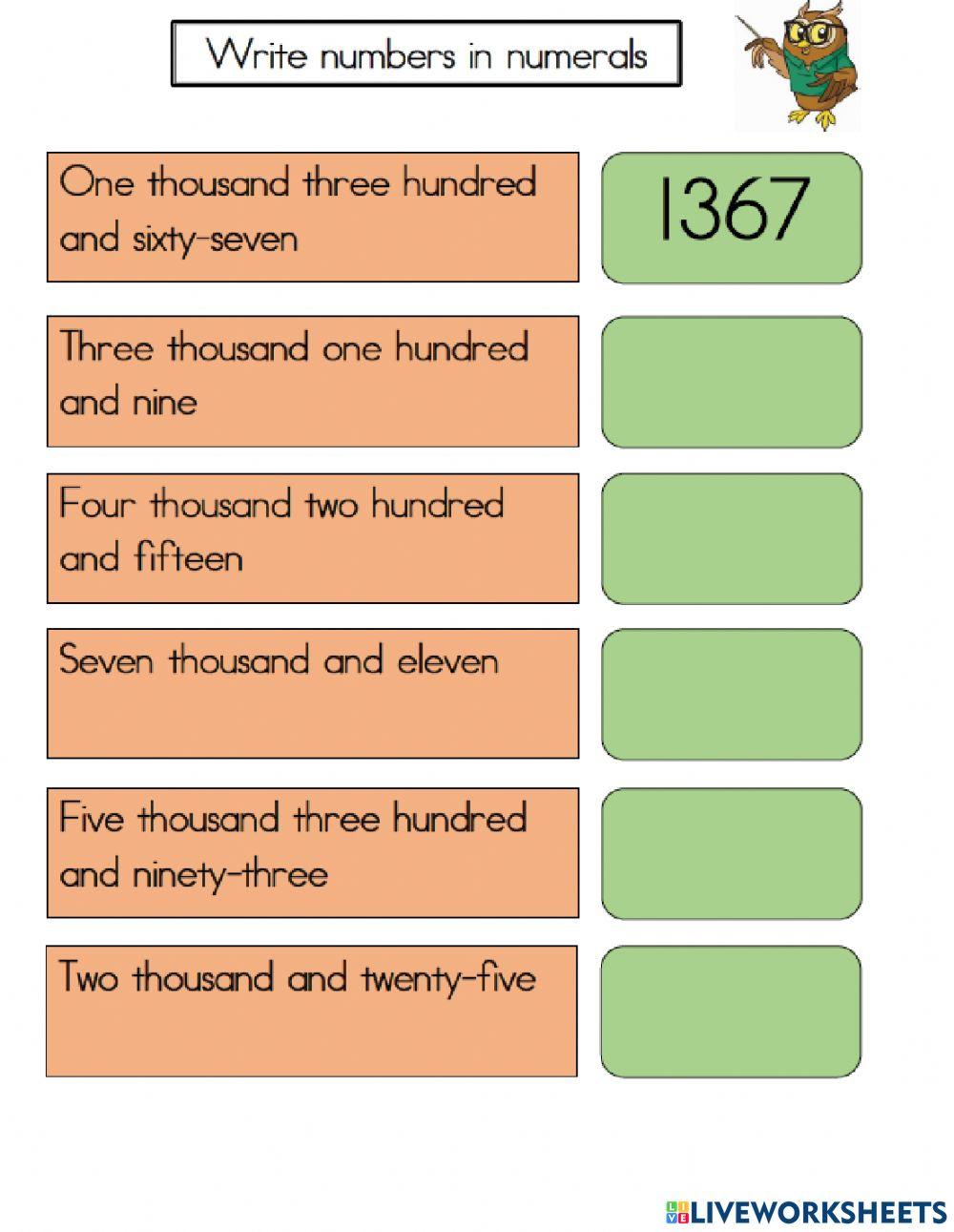 homework number | Free Interactive Worksheets | 4138387