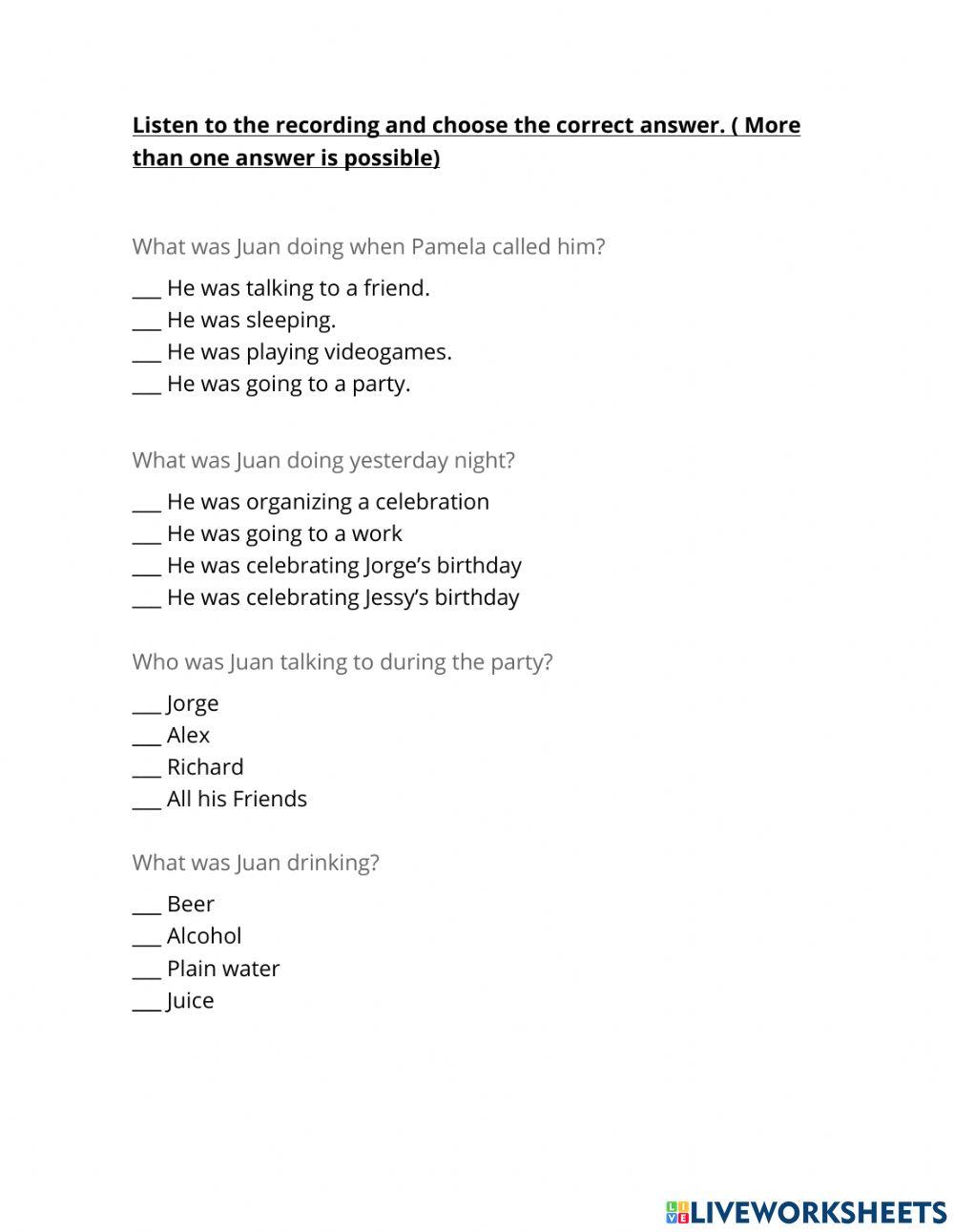 Examen pasado continuo pasado perfecto v2