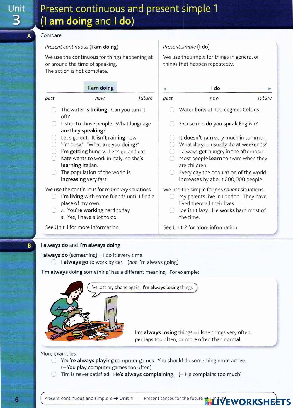 Simple present vs Present continuous