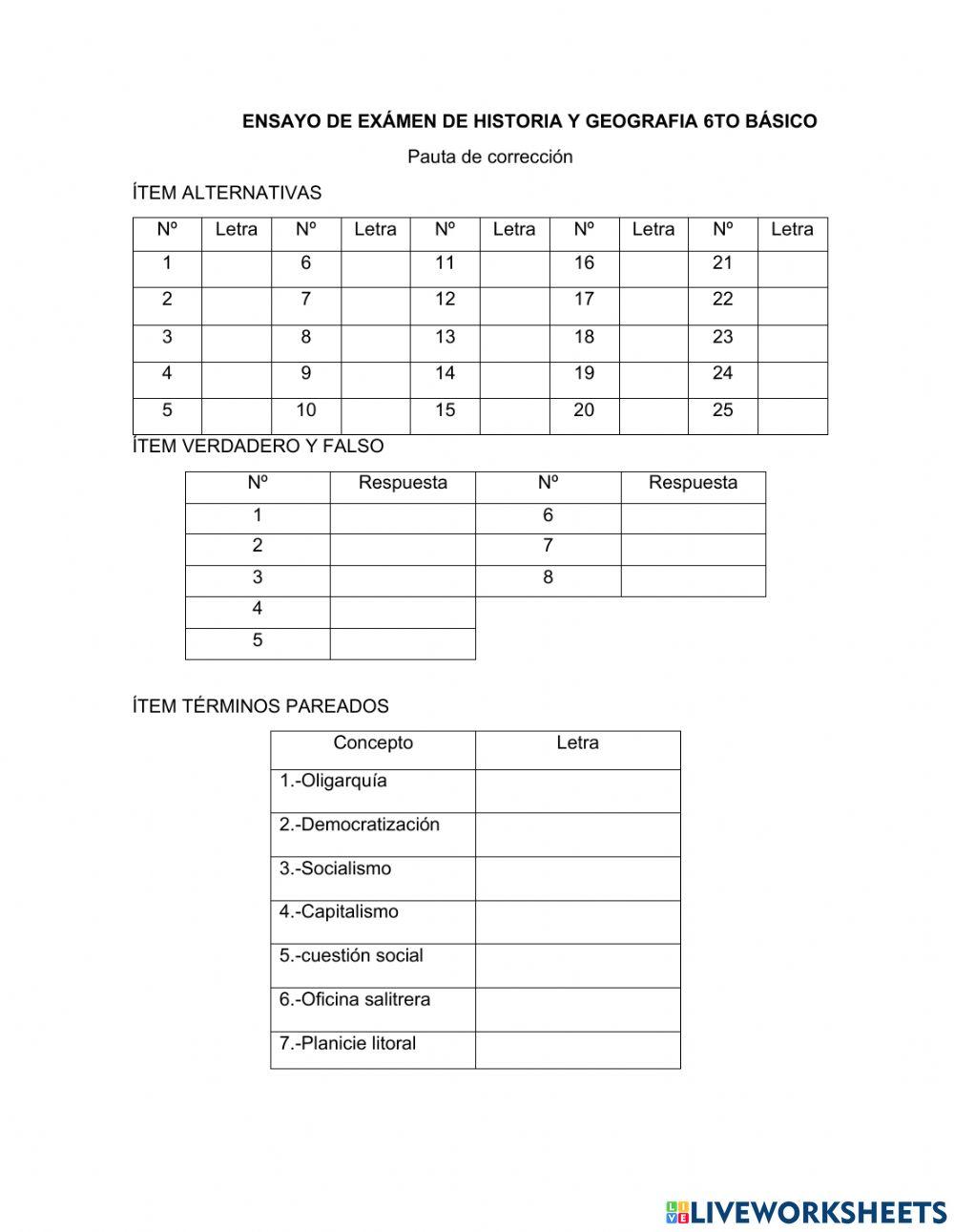 Pauta correción 6to básico