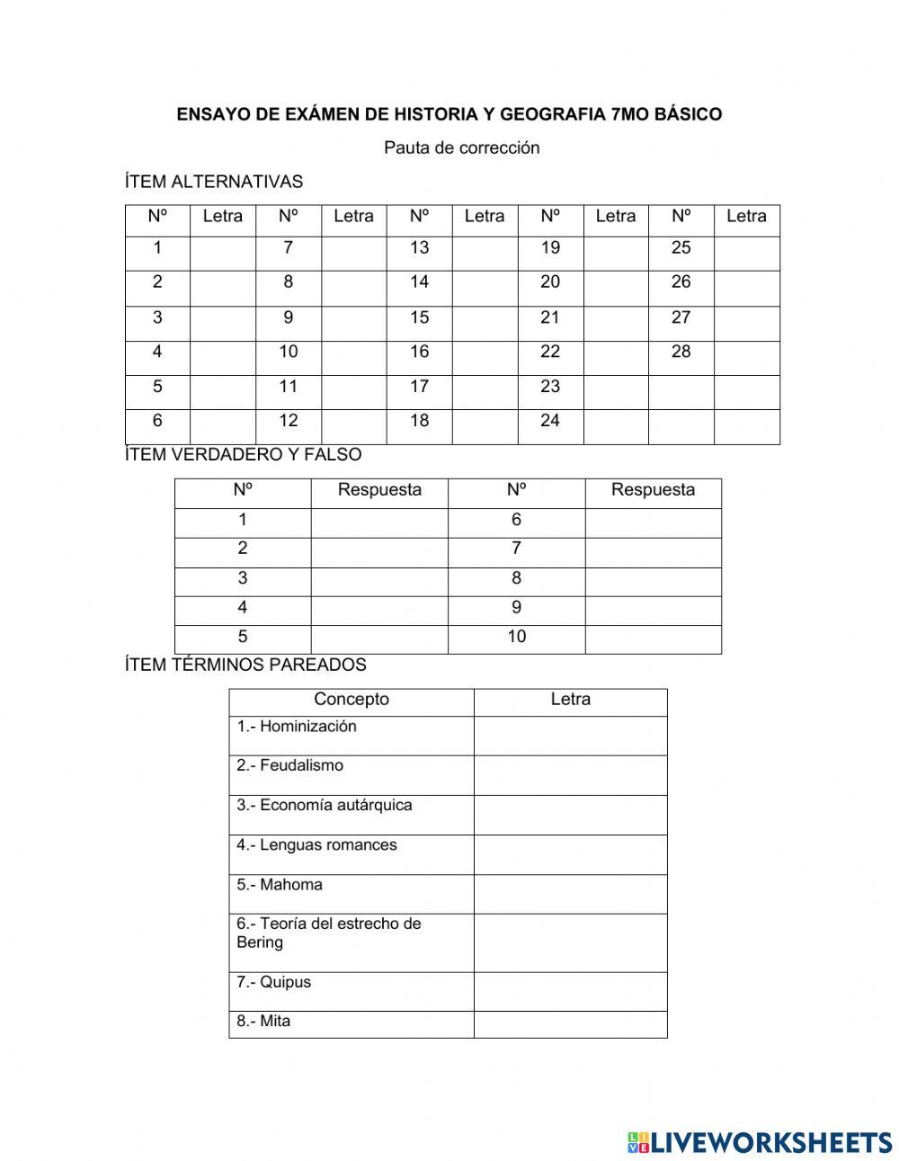 Pauta de correción 7mo básico