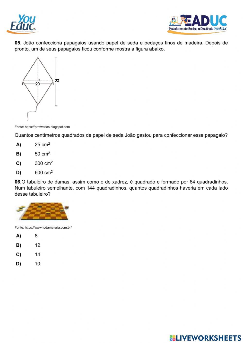 Área de figuras planas