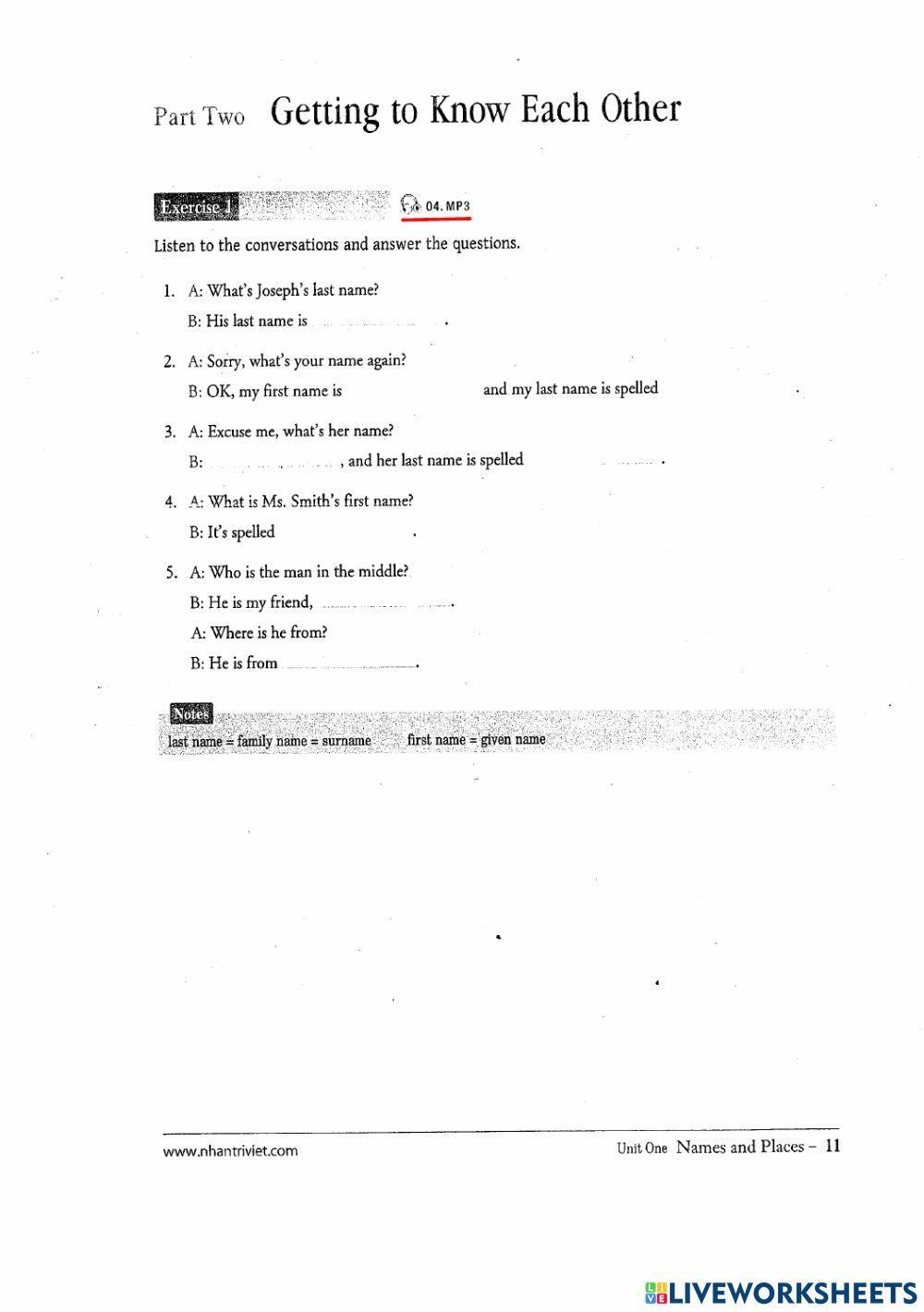 Basic ielts - listening 1