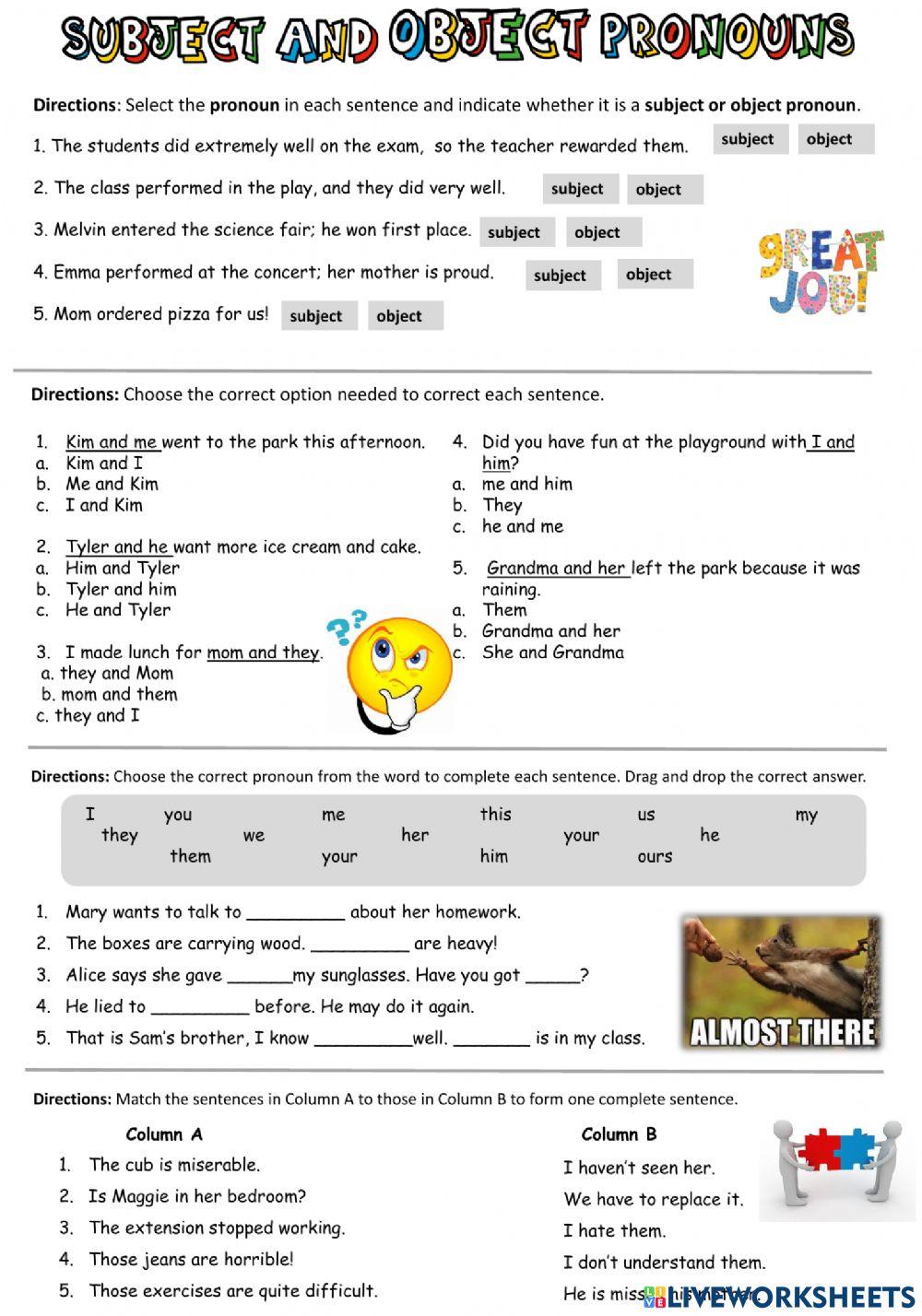 Subject and Object Pronouns