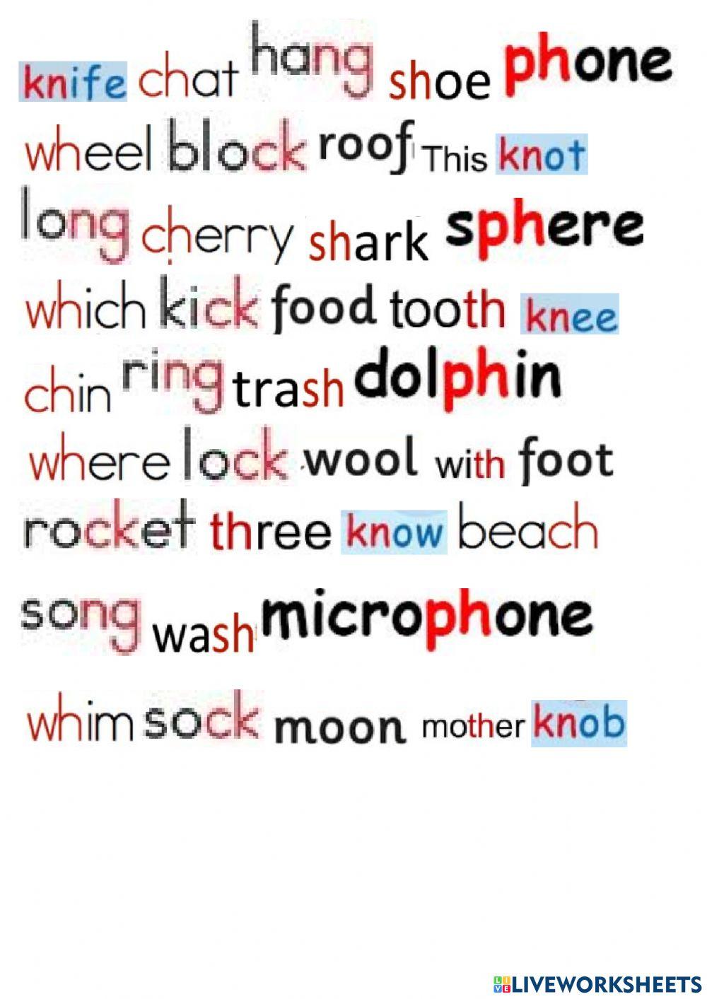 Reading the combinations of consonants