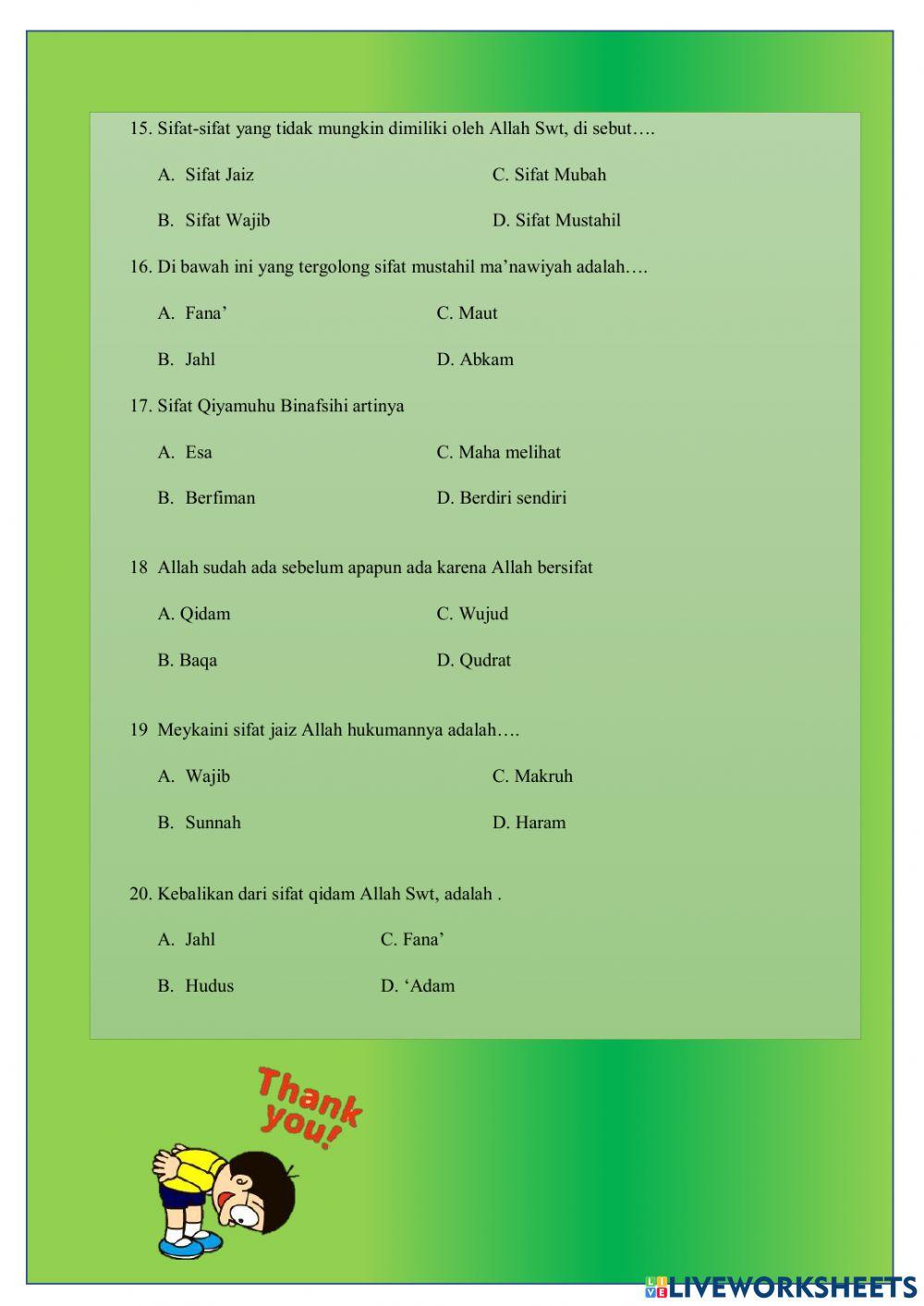 Sifat-sifat allah swt