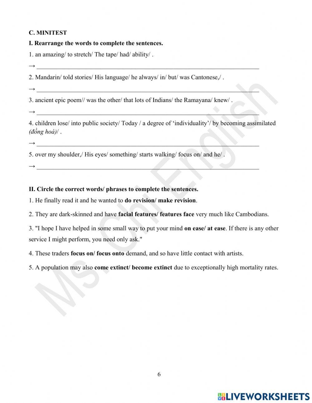 Foreign teacher-S8-Week3-U1-Vocab Revision