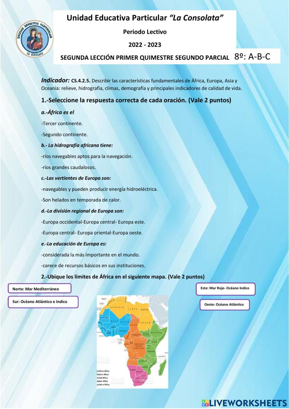 Continente Africa- Europa