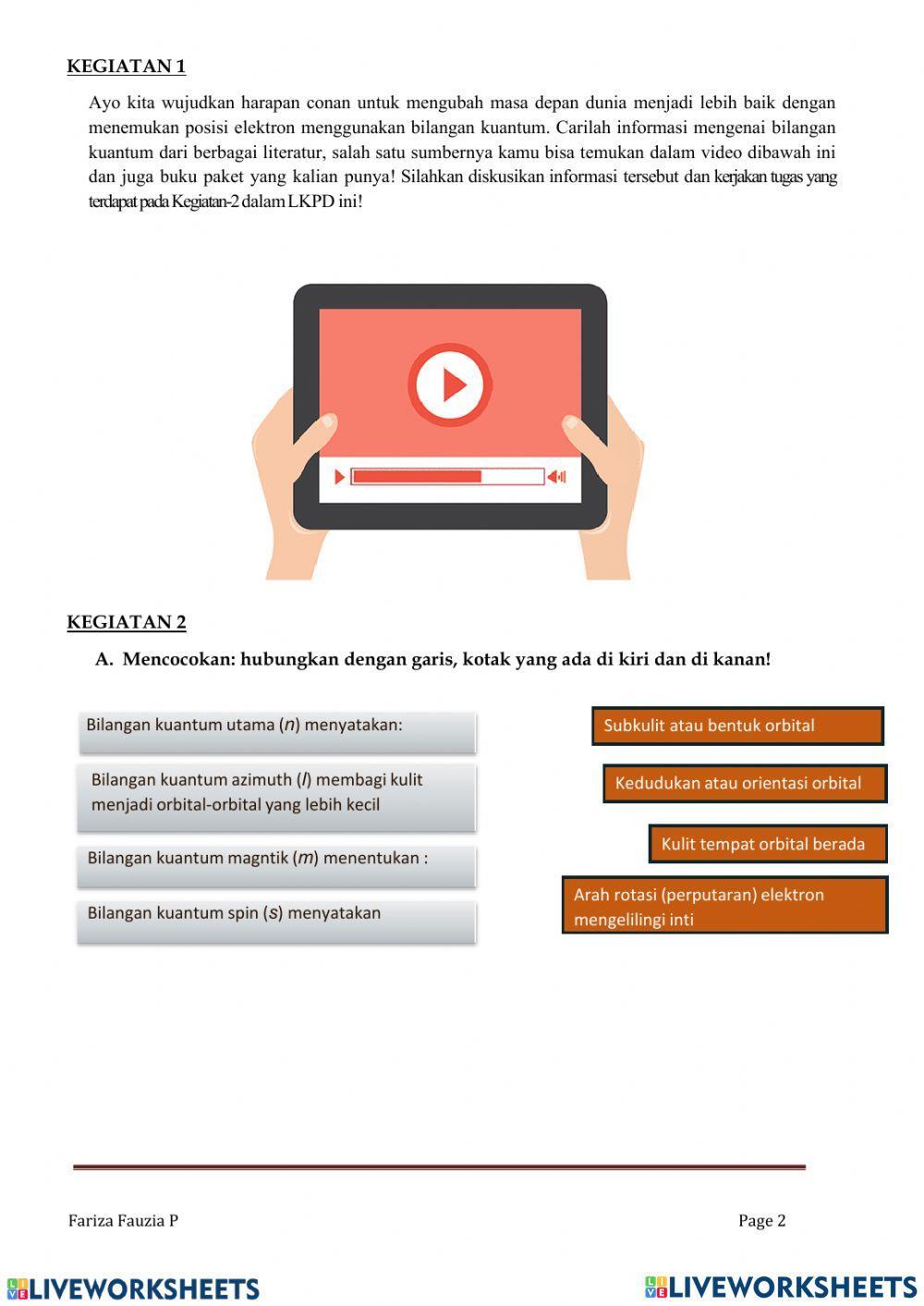 Bilangan Kuantum Kimia Kelas X