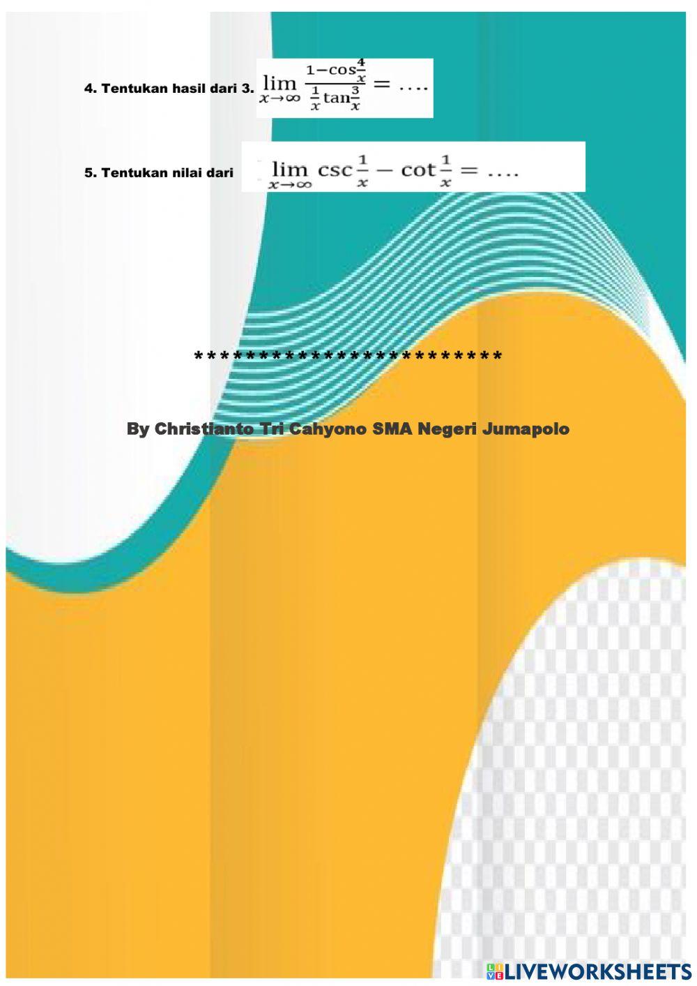 Penilaian Harian Limit Takhingga Trigonometri