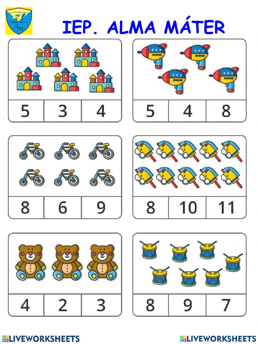 Cuenta y selecciona el número