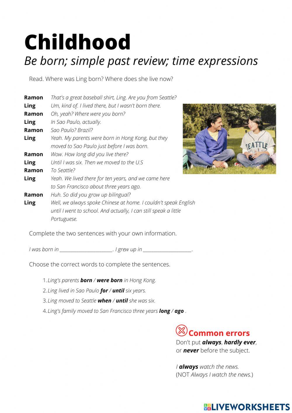 Childhood - Simple past