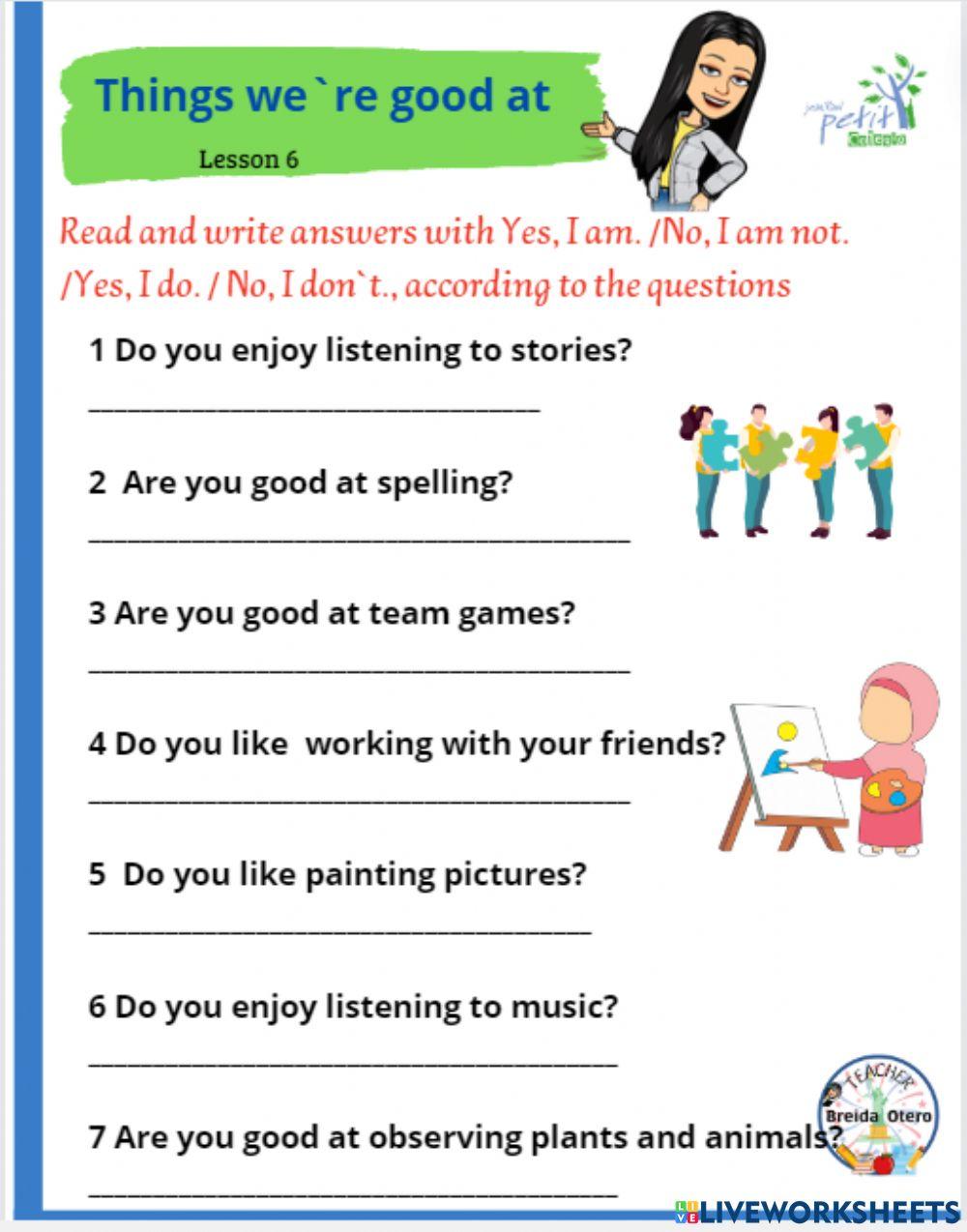 Things we-re good at